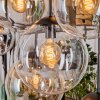 Gastor hanging light, globe light, pendant light Amber, chrome, clear, Smoke-coloured, 8-light sources