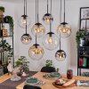 Gastor hanging light, globe light, pendant light Amber, clear, Smoke-coloured, 8-light sources