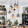 Gastor hanging light, globe light, pendant light Amber, clear, Smoke-coloured, 8-light sources