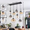 Gastor hanging light, globe light, pendant light Amber, clear, Smoke-coloured, 8-light sources