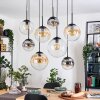 Gastor hanging light, globe light, pendant light Amber, clear, Smoke-coloured, 8-light sources