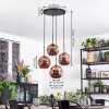 Ripoll hanging light, globe light, Cluster pendant lamp coppery, 4-light sources