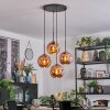 Ripoll hanging light, globe light, Cluster pendant lamp coppery, 4-light sources