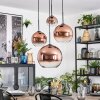 Koyoto hanging light, globe light, Cluster pendant lamp clear, coppery, 4-light sources