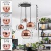 Koyoto hanging light, globe light, Cluster pendant lamp clear, coppery, 4-light sources