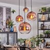 Koyoto hanging light, globe light, Cluster pendant lamp clear, coppery, 4-light sources