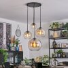 Koyoto hanging light, globe light, Cluster pendant lamp Amber, clear, 4-light sources