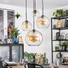 Koyoto hanging light, globe light, Cluster pendant lamp Amber, clear, 4-light sources