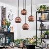 Ripoll hanging light, globe light, Cluster pendant lamp coppery, 4-light sources