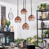 Ripoll hanging light, globe light, Cluster pendant lamp clear, coppery, 4-light sources