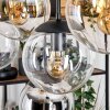 Gastor hanging light, globe light, pendant light Amber, chrome, clear, Smoke-coloured, 8-light sources