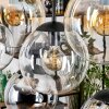 Gastor hanging light, globe light, pendant light Amber, chrome, clear, Smoke-coloured, 8-light sources