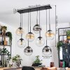 Gastor hanging light, globe light, pendant light Amber, clear, Smoke-coloured, 8-light sources