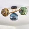Koyoto ceiling light, globe light gold, black, 3-light sources
