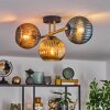 Koyoto ceiling light, globe light gold, black, 3-light sources