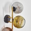 Ripoll globe light, wall light gold, black, 3-light sources