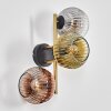 Ripoll globe light, wall light gold, black, 3-light sources
