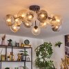 Koyoto ceiling light, globe light 89 cm Amber, clear, Smoke-coloured, 12-light sources