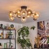 Koyoto ceiling light, globe light 89 cm Amber, clear, Smoke-coloured, 12-light sources