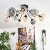 Koyoto ceiling light, globe light 89 cm Amber, clear, Smoke-coloured, 12-light sources