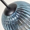 Koyoto ceiling light, globe light 89 cm blue, green, coppery, 12-light sources