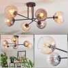 Koyoto ceiling light, globe light 80 cm Amber, clear, Smoke-coloured, 6-light sources