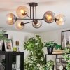 Koyoto ceiling light, globe light 80 cm Amber, clear, Smoke-coloured, 6-light sources