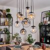 Gastor hanging light, globe light, pendant light Amber, clear, Smoke-coloured, 8-light sources