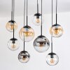 Gastor hanging light, globe light, pendant light Amber, clear, Smoke-coloured, 8-light sources