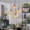 Ripoll globe light, Cluster pendant lamp Amber, clear, 4-light sources