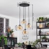 Ripoll hanging light, globe light, Cluster pendant lamp Amber, clear, 4-light sources