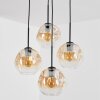 Ripoll hanging light, globe light, Cluster pendant lamp Amber, clear, 4-light sources