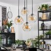 Ripoll hanging light, globe light, Cluster pendant lamp Amber, clear, 4-light sources