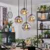 Ripoll globe light, Cluster pendant lamp chrome, clear, Smoke-coloured, 4-light sources