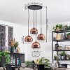 Ripoll globe light, Cluster pendant lamp clear, coppery, 4-light sources