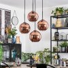 Ripoll hanging light, globe light, Cluster pendant lamp coppery, 4-light sources
