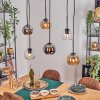 Koyoto hanging light, globe light, pendant light Amber, chrome, clear, Smoke-coloured, 6-light sources