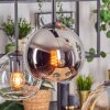 Koyoto hanging light, globe light, pendant light Amber, chrome, clear, Smoke-coloured, 6-light sources