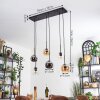Koyoto hanging light, globe light, pendant light Amber, chrome, clear, Smoke-coloured, 6-light sources