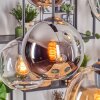 Koyoto hanging light, globe light, pendant light Amber, chrome, clear, Smoke-coloured, 6-light sources