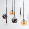 Koyoto hanging light, globe light, pendant light Amber, chrome, clear, Smoke-coloured, 6-light sources