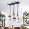 Koyoto hanging light, globe light, pendant light Amber, clear, Smoke-coloured, 6-light sources