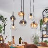 Koyoto hanging light, globe light, pendant light Amber, clear, Smoke-coloured, 6-light sources