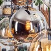 Koyoto hanging light, globe light, pendant light Amber, chrome, clear, Smoke-coloured, 6-light sources