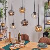 Ripoll hanging light, globe light, pendant light Amber, clear, Smoke-coloured, 6-light sources