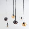 Ripoll hanging light, globe light, pendant light Amber, clear, Smoke-coloured, 6-light sources