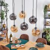 Ripoll hanging light, globe light, pendant light Amber, Smoke-coloured, 6-light sources