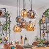 Ripoll hanging light, globe light, pendant light Amber, Smoke-coloured, 6-light sources