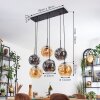Ripoll hanging light, globe light, pendant light Amber, Smoke-coloured, 6-light sources