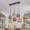 Ripoll hanging light, globe light, pendant light Amber, Smoke-coloured, 6-light sources